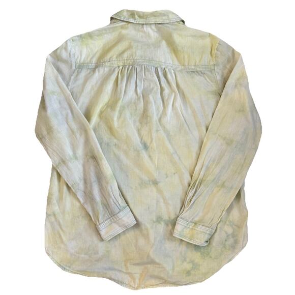 Anthropologie Pilcro The Cate Classic Tie Dye Button Down Shirt Size Medium - Picture 2 of 7